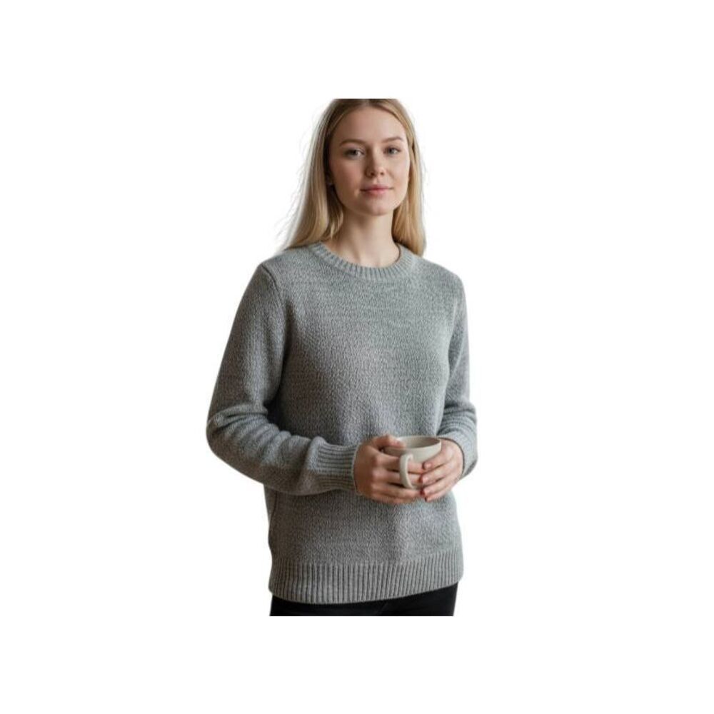 APPLESEEDS PETITES SAGE GREEN & WHITE CREWNECK SWEATER SZ.PS EUC .